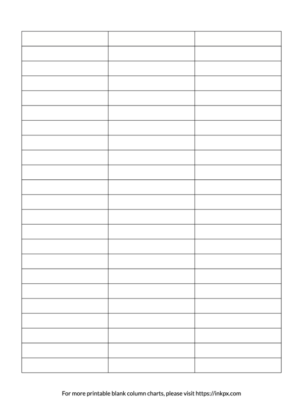 Printable Blank 3-Column Char Template