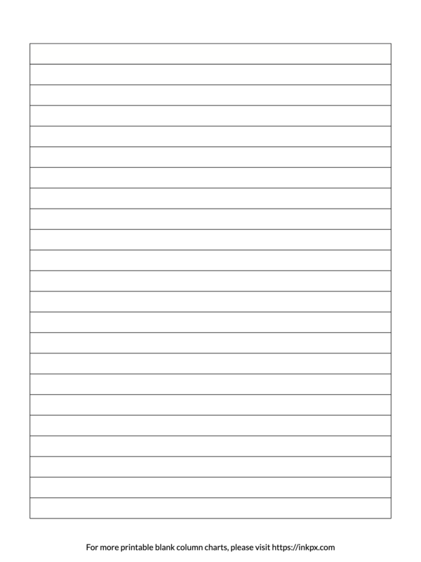 Printable Blank 1-Column Char Template