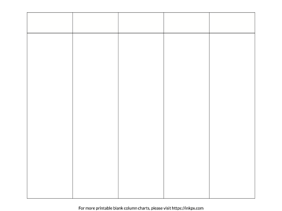 Printable Landscape Style 5 Column Chart