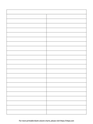 Printable Blank Column Chart Templates
