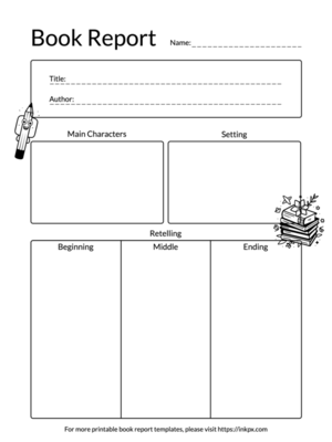 Printable Simple Book Report Template for Kids