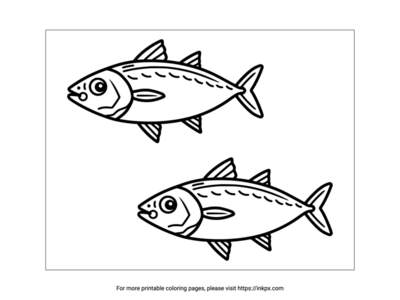 Printable Double Mackerel Coloring Page 