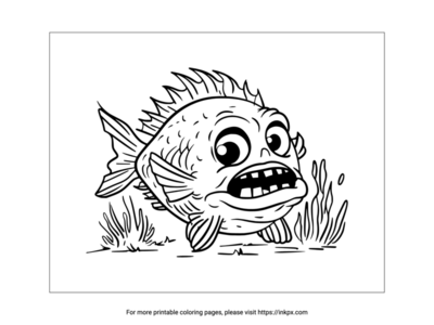 Printable Cartoon Anglerfish Coloring Page