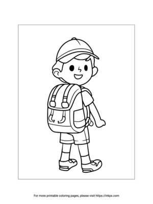 Printable Boy Back to School Coloring Sheet