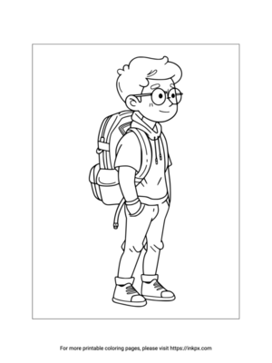 Printable Middle School Student Coloring Page