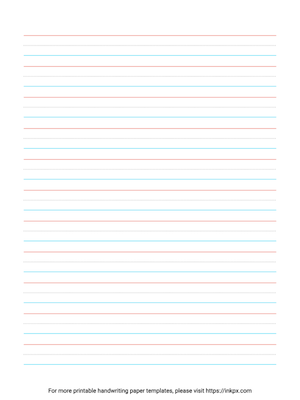 Free Printable Red and Blue Handwriting Paper Template