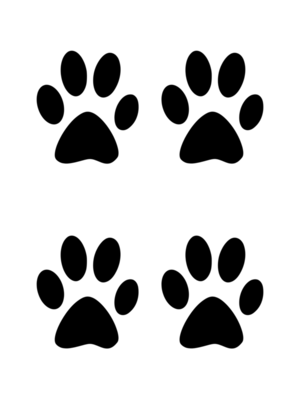 Printable Four Dog Paw Pattern
