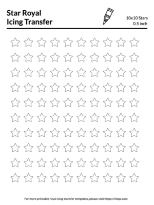 Printable 1/2 0.5 Inch Star Royal Icing Transfer Template