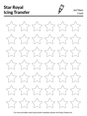 Printable 1 Inch Star Royal Icing Transfer Template