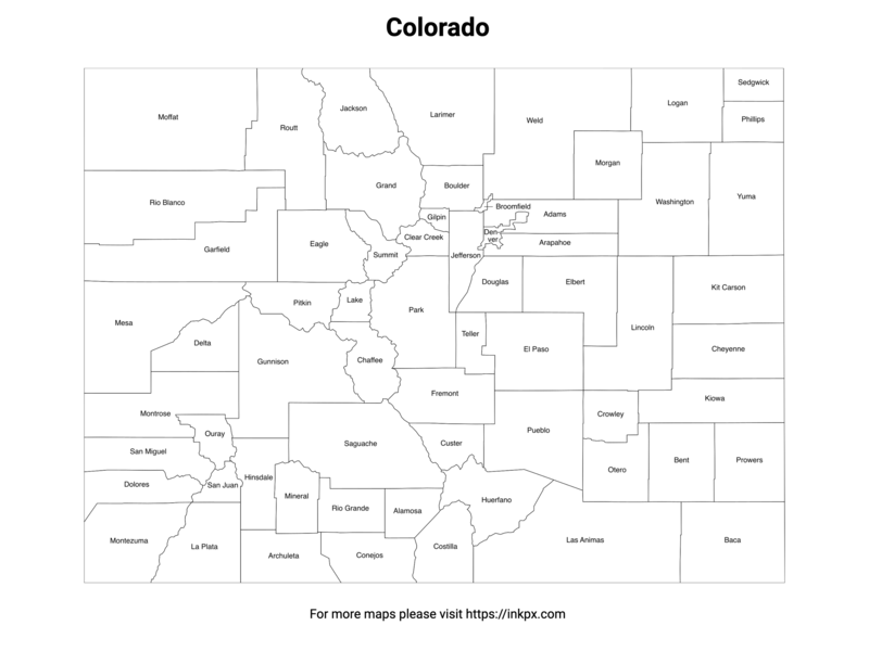 Free Printable United States Maps · InkPx