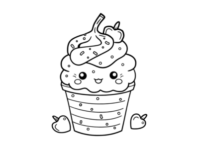 Cupcake Coloring Pages