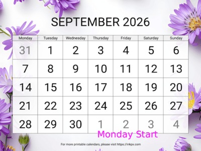 September 2026 Calendars