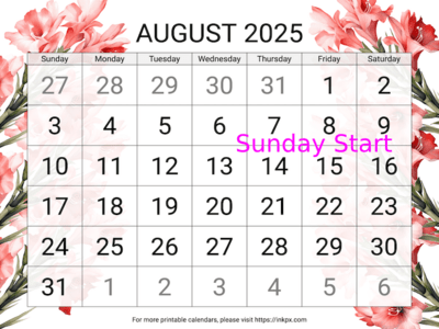 August 2025 Calendars