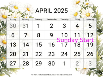 April 2025 Calendars