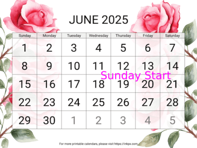 June 2025 Calendars