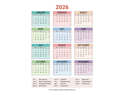 2026 Yearly Calendars