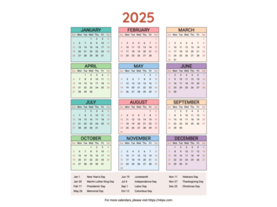 2025 Yearly Calendars