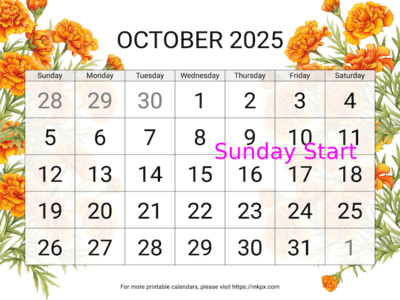 October 2025 Calendars