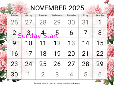 November 2025 Calendars