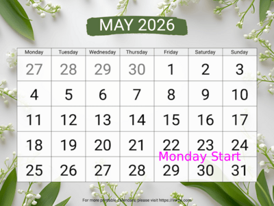 May 2026 Calendars