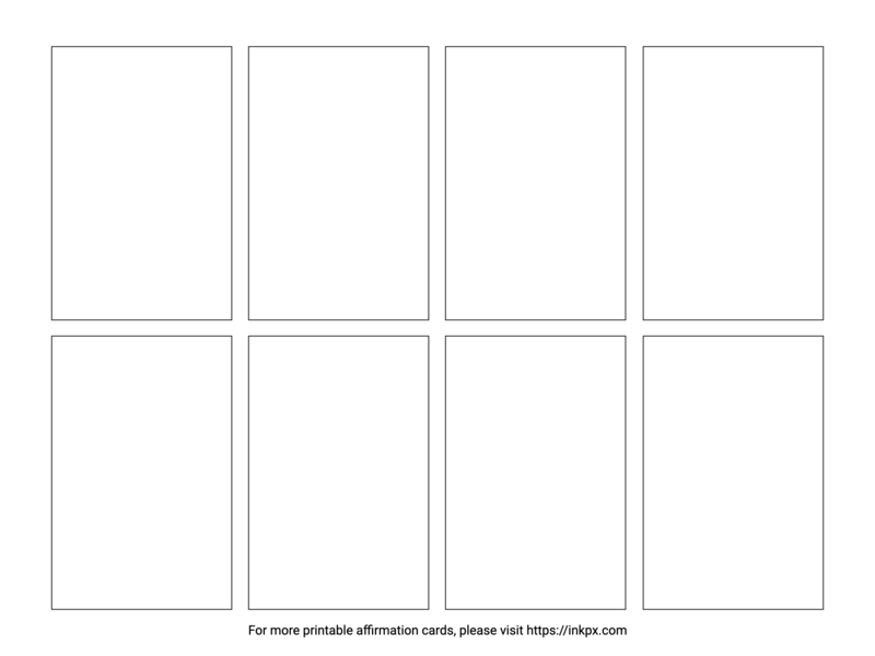 Free Printable Landscape (8 Cards) Blank Affirmation Card Template