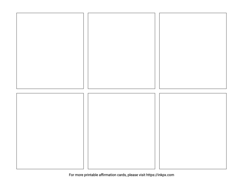 Free Printable Landscape (6 Cards) Blank Affirmation Card Template