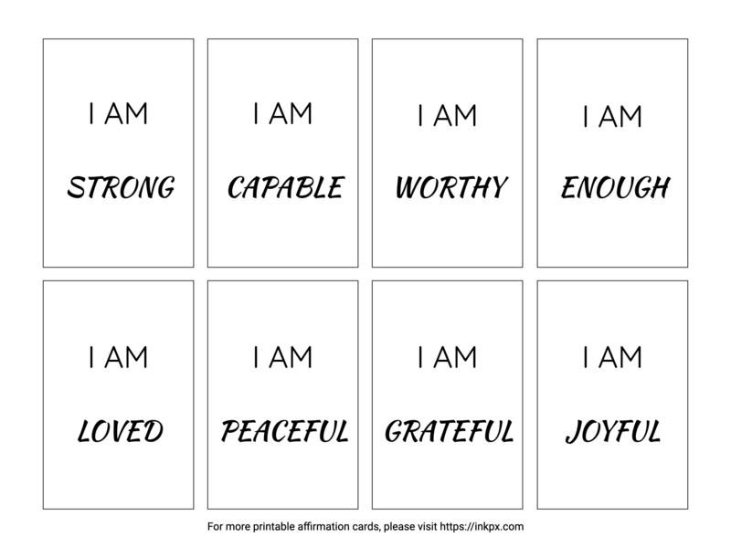 Free Editable General Empowerment Affirmation Cards