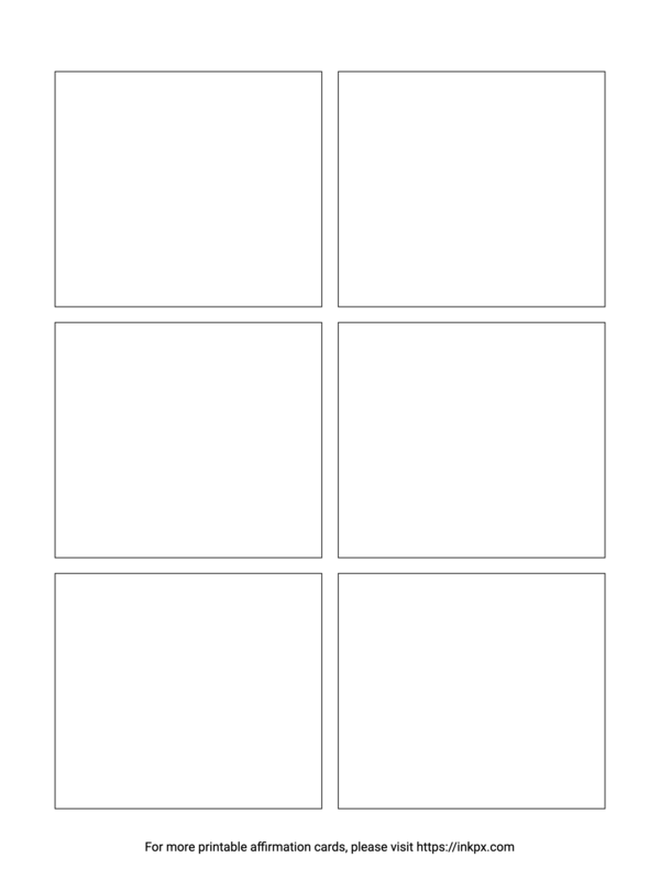 Free Printable Portrait (6 Cards) Blank Affirmation Card Template