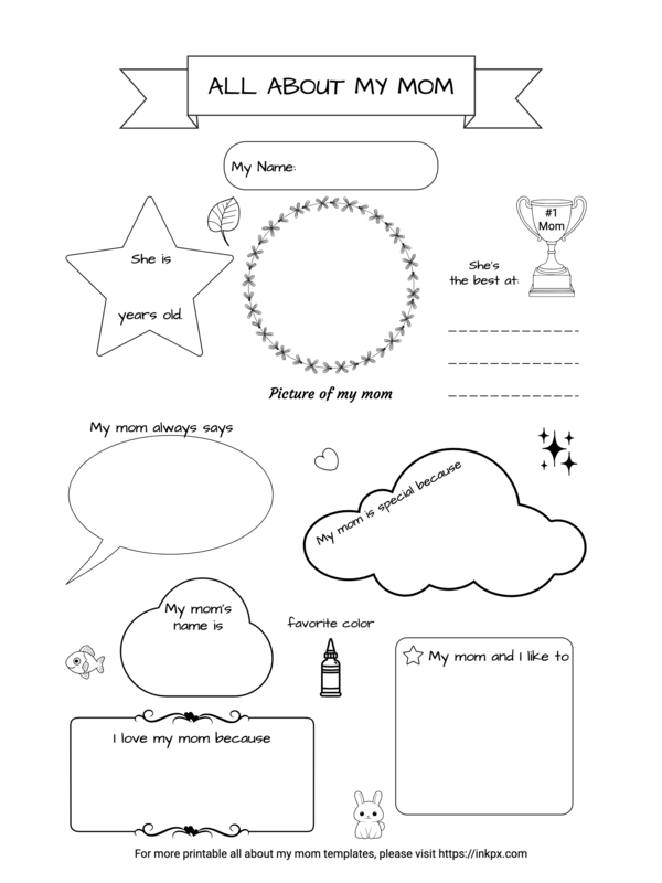 Free Printable All About My Mom Worksheet
