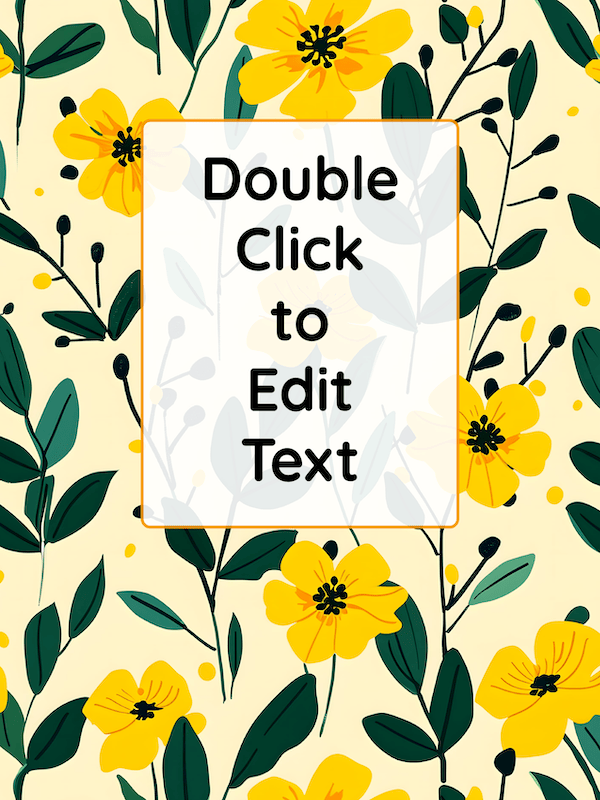 Editable Yellow-green Flower Binder Cover