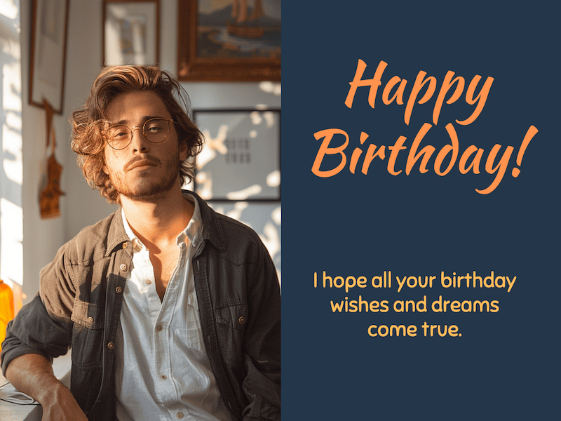 DIY Photo Happy Birthday Greeting Card for Him