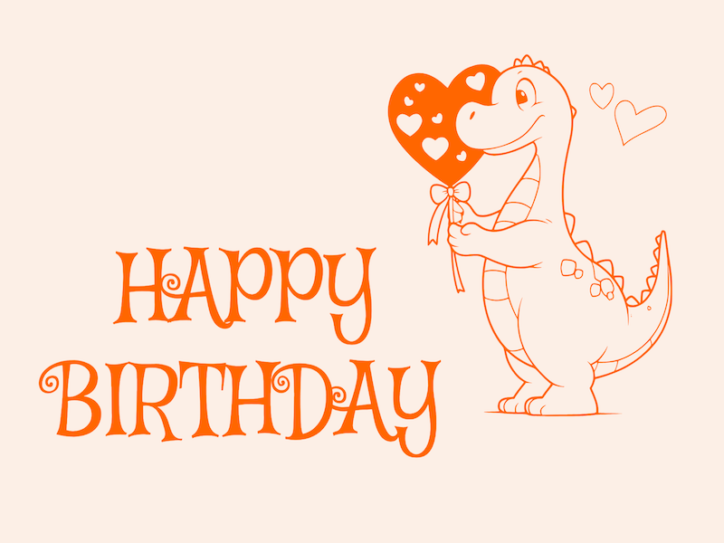 Printable Dinosaur Theme Birthday Card