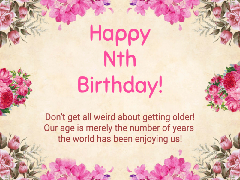 Rose nth Old Happy Birthday Greeting Card for Her