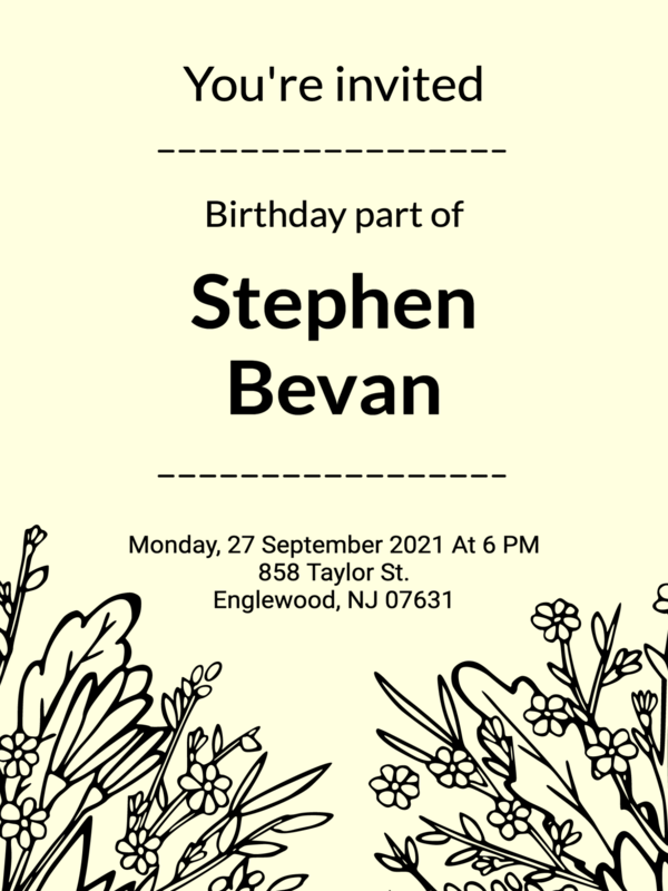 Printable Simple Birthday Invitation