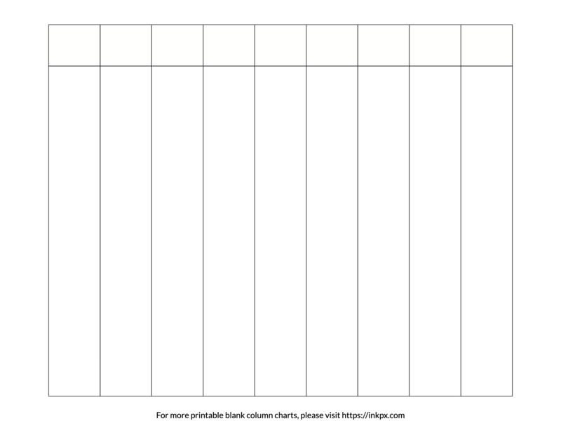 Printable Landscape Style 9 Column Chart