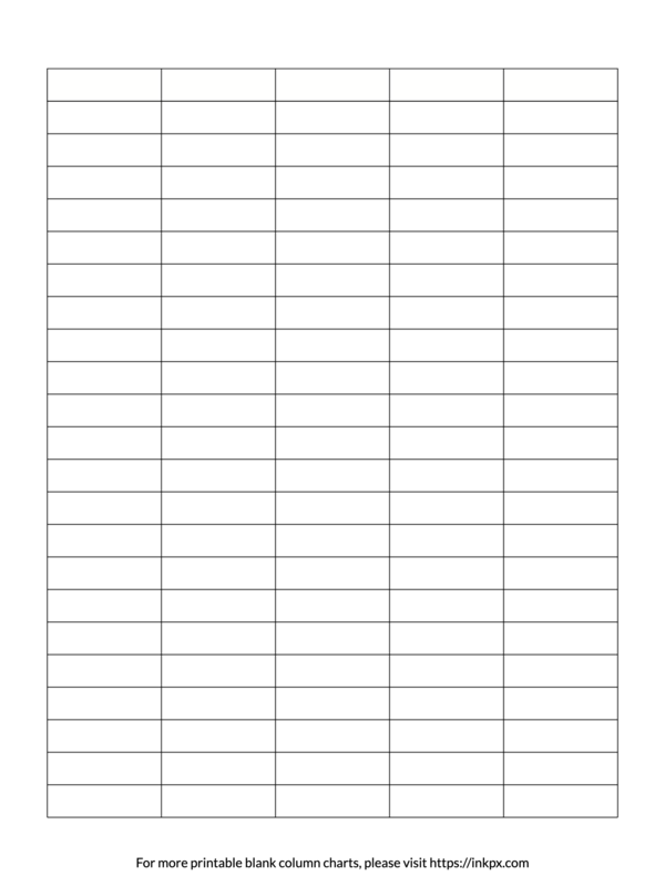 Printable Blank 5-Column Char Template