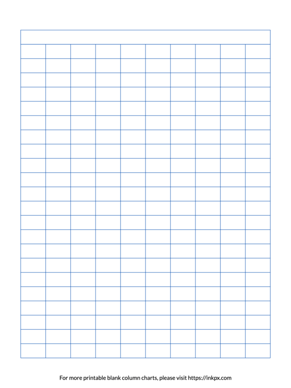 Printable Colored Merged Header Blank 10-Column Char Template