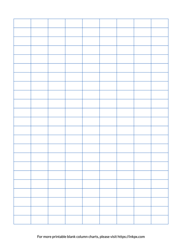 Printable Colored Blank 9-Column Char Template