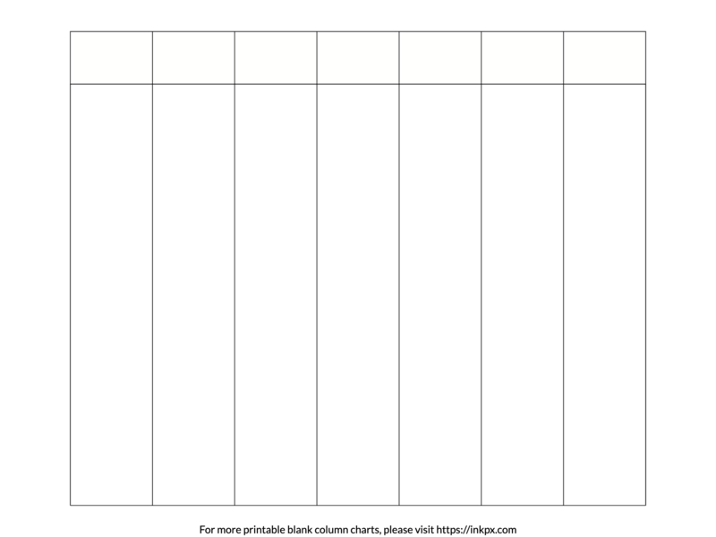 Printable Landscape Style 7 Column Chart · InkPx