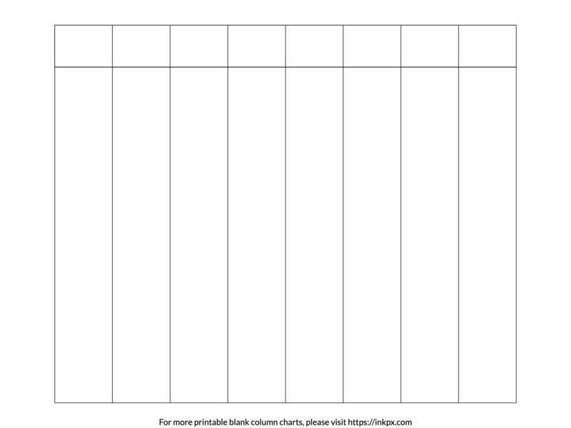 Printable Landscape Style 8 Column Chart