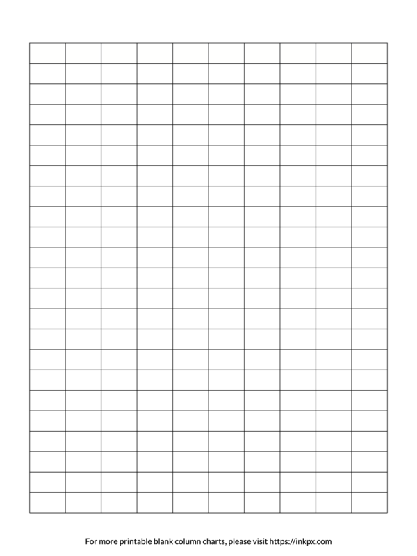 Printable Simple Blank 10-Column Char Template