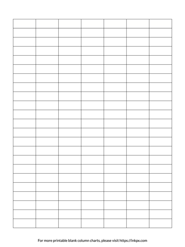 Printable Simple Blank 7-Column Char Template