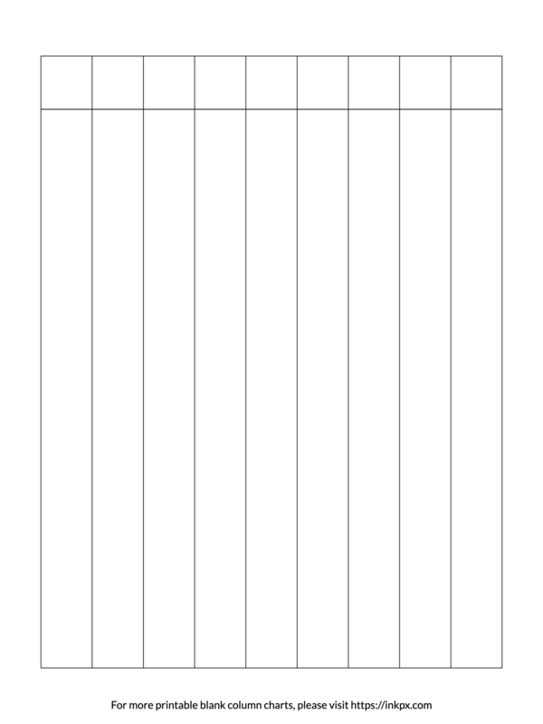 Printable Portrait Style 9 Column Chart