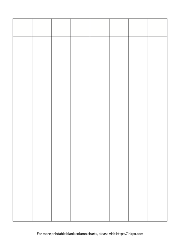 Printable Portrait Style 8 Column Chart