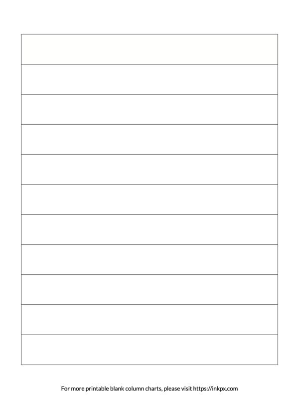 Printable Medium Blank 1-Column Char Template