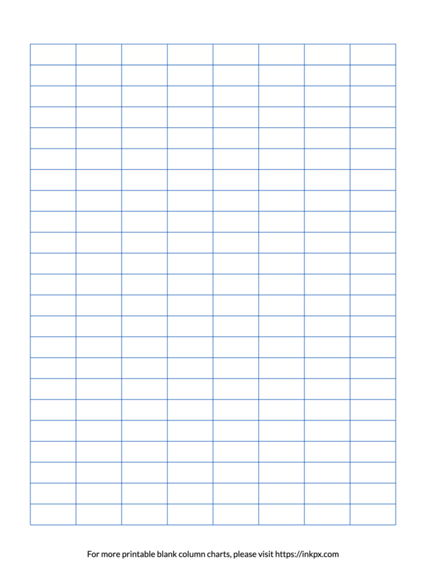 Printable Colored Blank 8-Column Char Template