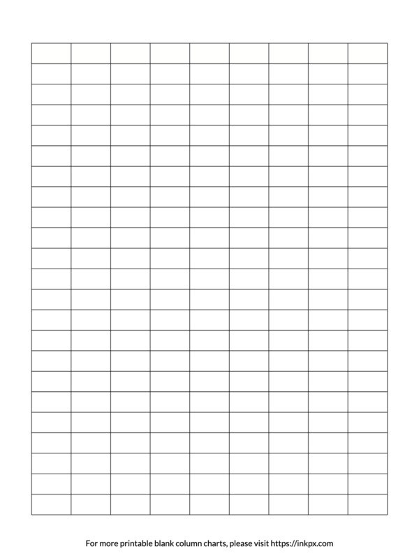 Printable Simple Blank 9-Column Char Template