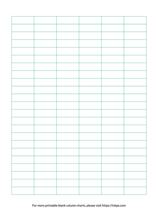 Printable Colored Blank 6-Column Char Template