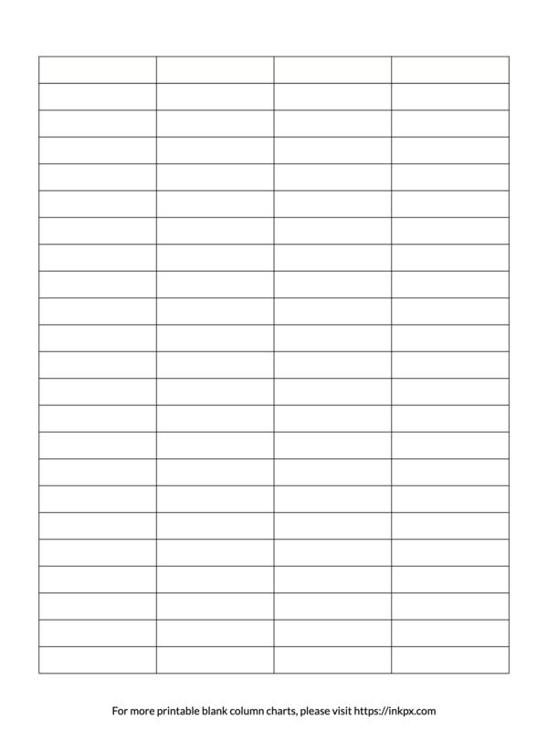 Printable Blank 4-Column Char Template