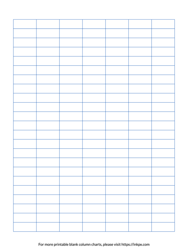 Printable Colored Blank 7-Column Char Template